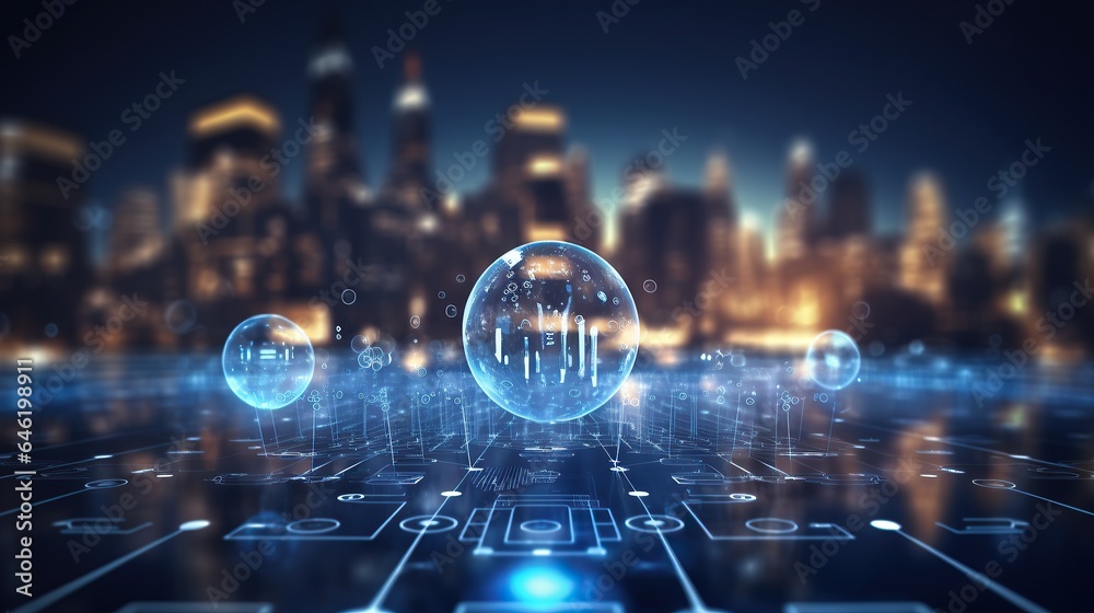 Wall mural free photos abstract background of future technology concept for business solutions.circle,globe.gen