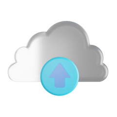 3d illustration cloud upload icon