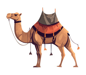 camel with seat icon isolated