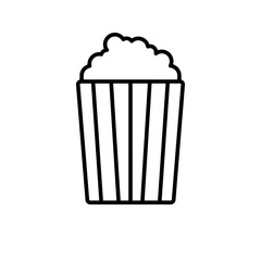 Popcorn food and drink icon with black outline style. popcorn, cinema, movie, food, film, box, snack. Vector illustration