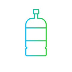 Mineral water food and drink icon with blue and green gradient outline style. water, mineral, drink, bottle, liquid, health, fresh. Vector illustration