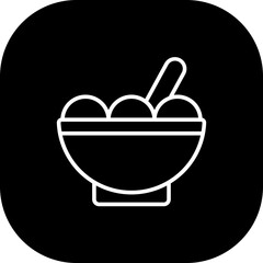 Meatball food and drink icon with black filled outline style. food, design, restaurant, meat, meal, sign, line. Vector illustration