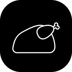 Chicken food and drink icon with black filled outline style. chicken, food, meat, poultry, restaurant, farm, animal. Vector illustration