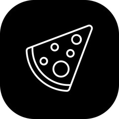 Pizza food and drink icon with black filled outline style. pizza, food, slice, restaurant, fast, cheese, italian. Vector illustration