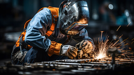 Welding is an important part of joining workpieces., ai generated