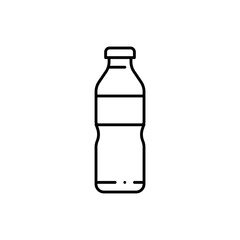 Mineral water food and drink icon with black outline. water, mineral, fresh, liquid, drink, transparent, natural. Vector illustration