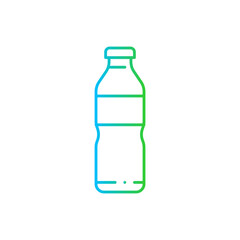 Mineral water food and drink icon with blue and green gradient outline. water, mineral, fresh, liquid, drink, transparent, natural. Vector illustration