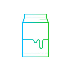 Milk food and drink icon with blue and green gradient outline. milk, dairy, liquid, fresh, drink, product, yogurt. Vector illustration