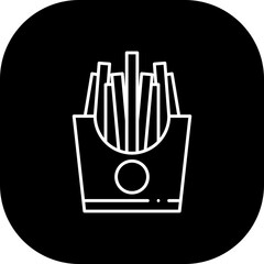 Frenchfries food and drink icon with black filled line outline. food, snack, fastfood, lunch, potato, fast, meal. Vector illustration