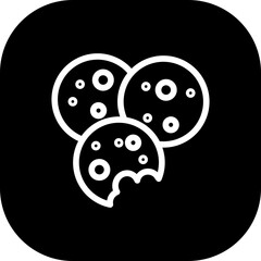Cookies food and drink icon with black filled outline style. cookie, dessert, biscuit, pastry, sweet, bakery, chocolate. Vector illustration