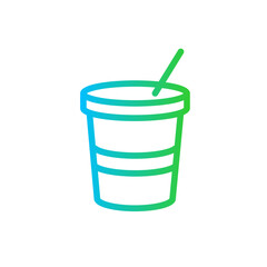 Coffee food and drink icon with blue and green gradient outline style. coffee, drink, restaurant, mug, hot, cup, espresso. Vector illustration