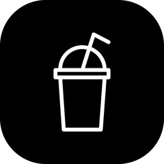 Milkshake food and drink icon with black filled outline style. milkshake, drink, ice, symbol, dessert, milk, cup. Vector illustration