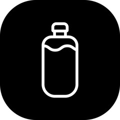 Water bottle food and drink icon with black filled line outline style. bottle, plastic, water, drink, container, isolated, beverage. Vector Illustration