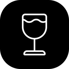 Glass food and drink icon with black filled line outline style. symbol, glass, web, zoom, search, design, find. Vector Illustration