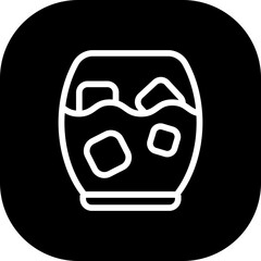 Ice coffee food and drink icon with black filled line outline style. drink, cup, coffee, cafe, beverage, design, symbol. Vector Illustration