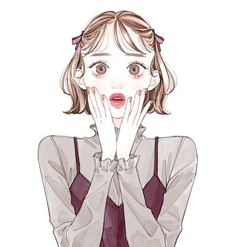 びっくりしている女性