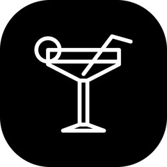 Fototapeta na wymiar Cocktail food and drink icon with black filled outline style. cocktail, drink, alcohol, bar, glass, beverage, restaurant. Vector illustration