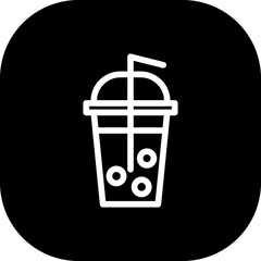 Thai tea food and drink icon with black filled outline style. thai, tea, beverage, drink, milk, cup, design. Vector illustration