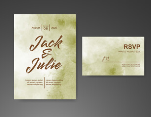 Wedding invitation with abstract watercolor background