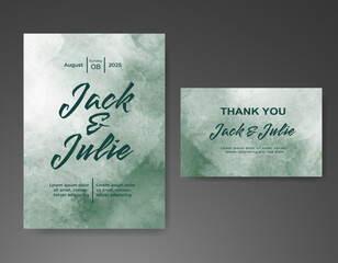 Wedding invitation with abstract watercolor background