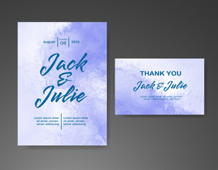 Wedding invitation with abstract watercolor background