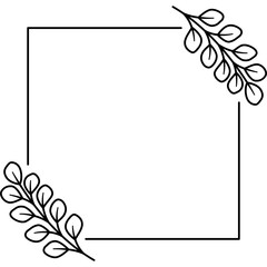 Fototapeta na wymiar flower frame line art illustration