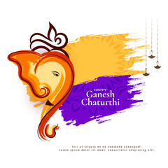 Stylish Happy Ganesh Chaturthi cultural hindu festival card