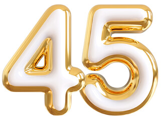 3d number 45 - gold number