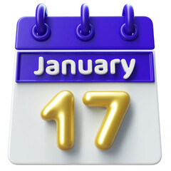 17th January -  Icon 3d Calendar of Day