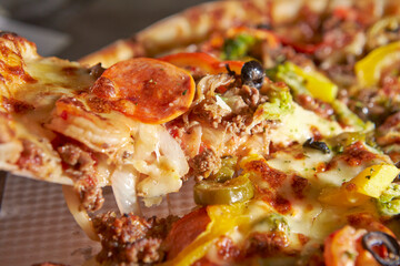 pizza with mushrooms and cheese