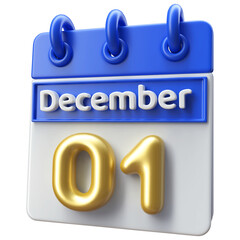 Calendar December 1st - Icon 3d Calendar