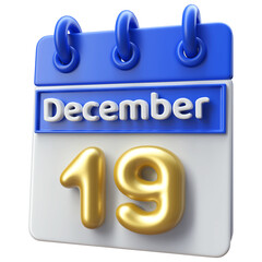 Calendar December 19th - Icon 3d Calendar