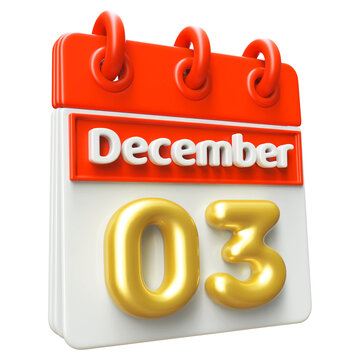 Calendar December 3rd - Icon 3d Calendar