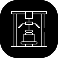 Lat pulldown sport and fitness icon with black filled line outline. sport, fitness, exercise, workout, training, gym, machine. Vector illustration