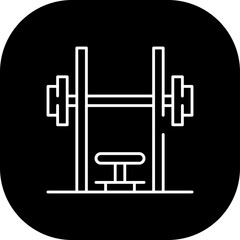 Bench press sport and fitness icon with black filled line outline. workout, gym, exercise, power, fitness, training, bodybuilding. Vector illustration
