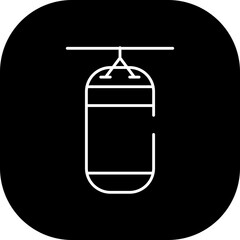 Punching bag sport and fitness icon with black filled line outline. boxing, training, exercise, sport, gym, boxer, fitness. Vector illustration