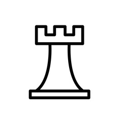 Chess sport and fitness icon with black outline style. chess, symbol, strategy, knight, game, sign, pawn. Vector illustration