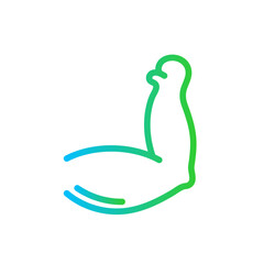 Fitness sport and fitness icon with blue and green gradient outline style. fitness, diet, exercise, gym, weight, sport, health. Vector illustration