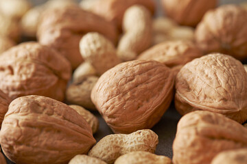 raw nuts, Walnuts and peanuts