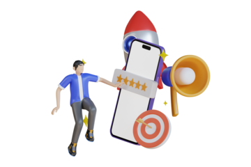 Social Media Marketing Review 3d Illustration