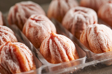 Frozen dried persimmons, dried persimmons in a traditional way	