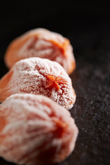 Frozen dried persimmons, dried persimmons in a traditional way