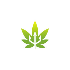 cannabis trident design logo