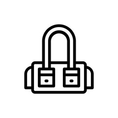 Bag sport and fitness icon with black outline style. bag, symbol, design, isolated, retail, buy, sale. Vector illustration