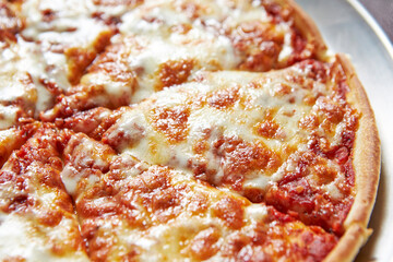 Cheese pizza on a plate