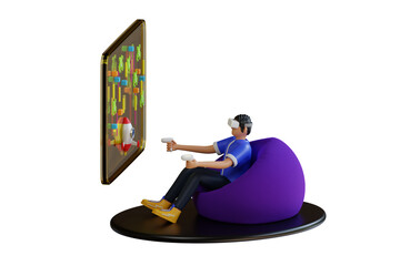VR Gaming 3d Illustration