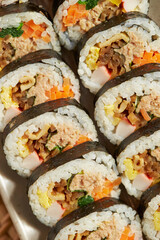 Gimbap, Korean rice roll dish  