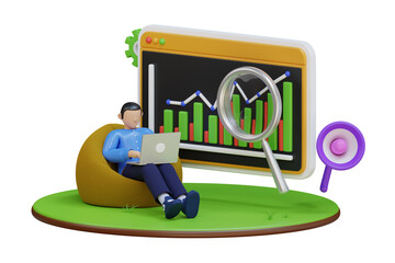 Business growth 3d Illustration