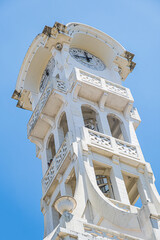 Clock tower in San Vicente, El Salvador. Important and recognized monument of El Salvador.