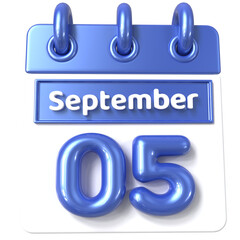 5th September -  Icon 3d Calendar of Day